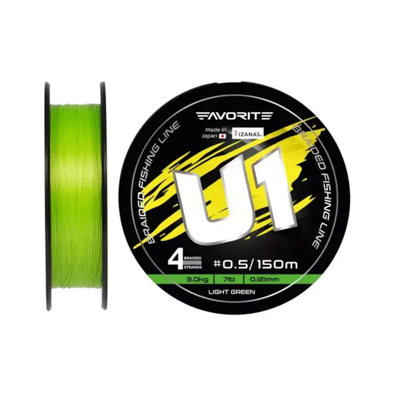 Snelle Levering Favorite U1 PE 0.4 (0,108 mm) 5lb (2,4 kg) 150m Light Green