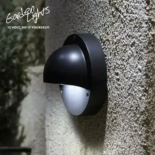 garden lights deimos black kerti led fali lámpa szett Koopje