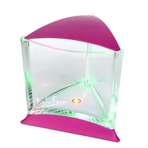 Gereduceerde Prijs mini akvárium színváltó led világítással pink
